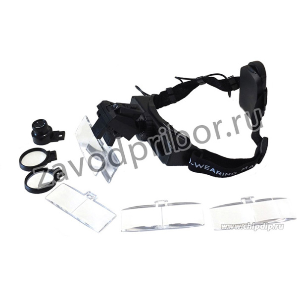 PL4404, Лупа налобная 28.0x с подсветкой (1 LED)