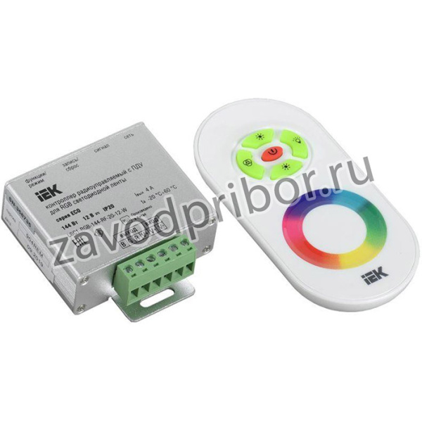 Контроллер с ПДУ радио RGB 3 канала 12В 4А 144Вт белый IEK LSC1-RGB-144-RF-20-12-W