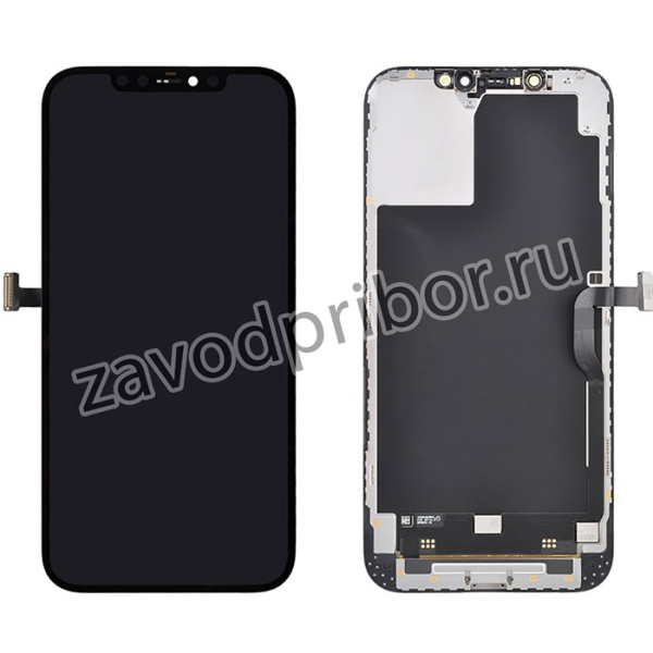 Дисплей (экран) в сборе с тачскрином для iPhone 12 Pro Max черный с рамкой (OLED LCD)