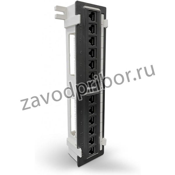 01 Патч-панель Hyperline, настенная, 12 портов RJ-45(8P8C), категория 5е, с подставкой, черный