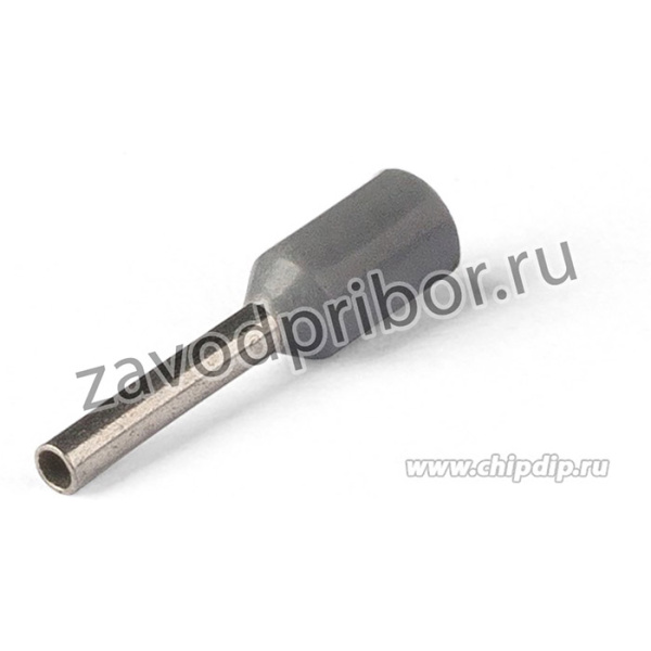НШВИ 0.75-8, Наконечник штыревой втулочный изолированный серый 0.75мм2
