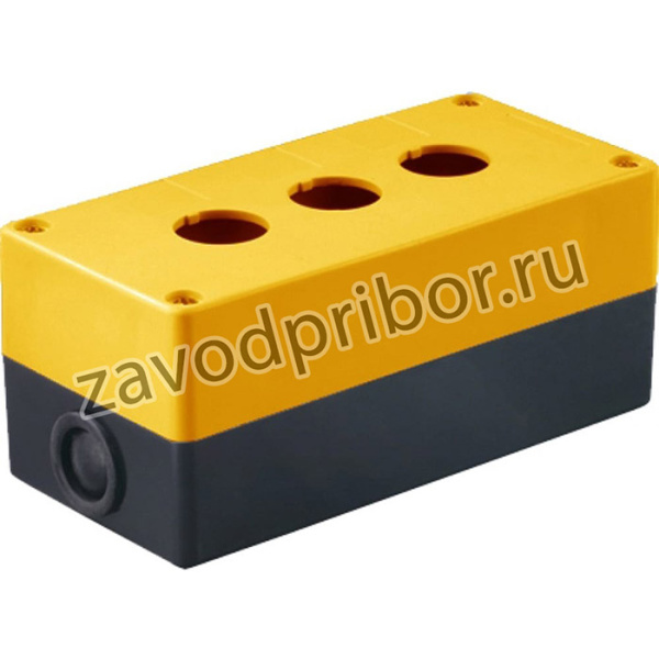Корпус КП103 для кнопок, 3места, желтый SQ0705-0008