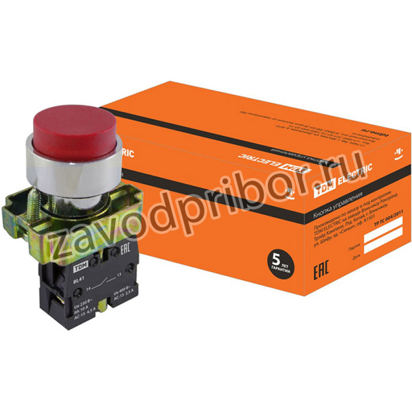 Кнопка BL41 без подсветки красный 1зTDM