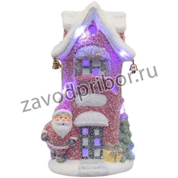 Керамическая светодиодная фигурка Красный домик 11.5х8.5х20.4 см 505-026