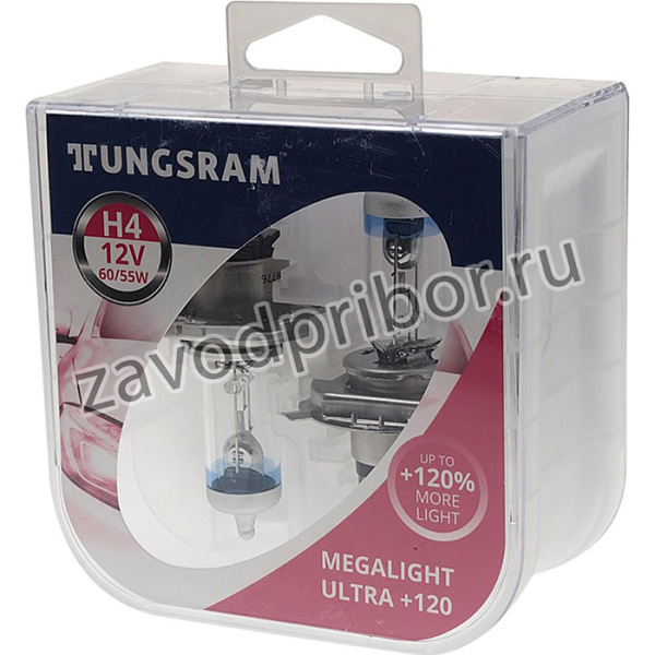 93116867, Лампа 12V H4 60/55W P43t +120% бокс (2шт.) TUNGSRAM