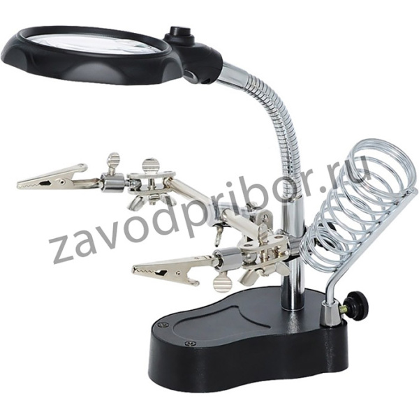 Держатель плат (третья рука) MG16126-A / TE-801 с лупой и подсветкой