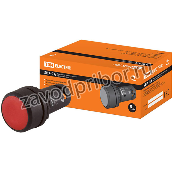 SQ0746-0012, Кнопка SB7-CA45 d22мм 1з+1р красная TDM