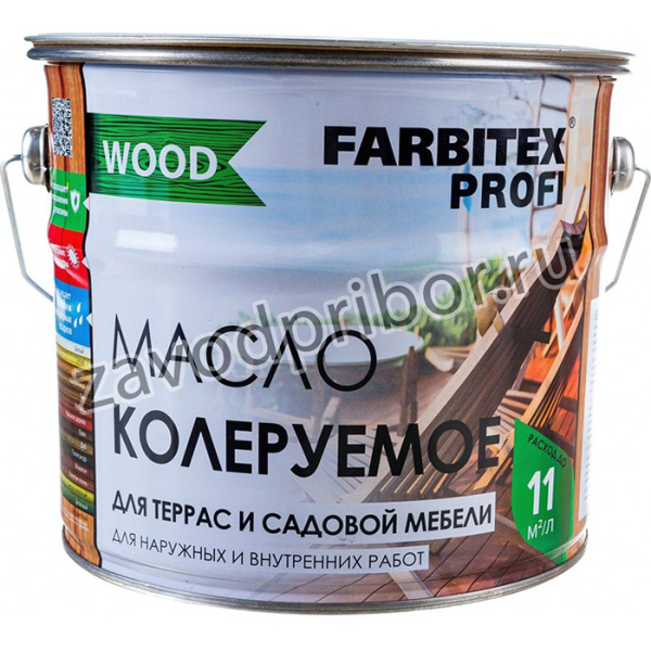 Масло колеруемое для террас и садовой мебели бесцветный (3 л) 4300005281
