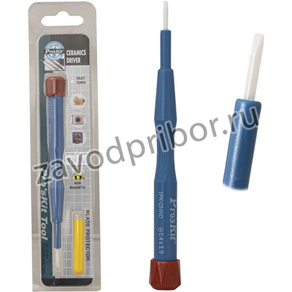 1PK-034ND Pro'sKit Отвертка с керамическим наконечником (- 0,4х2,0мм)