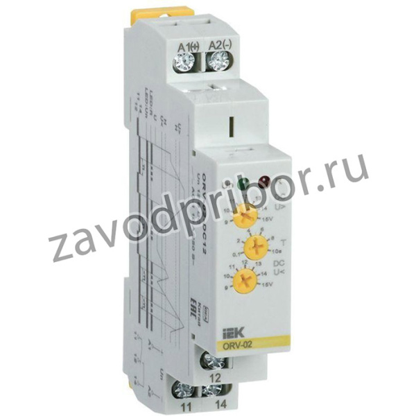 Реле повышения напряжения ORV 1ф 12В DC IEK ORV-02-DC12