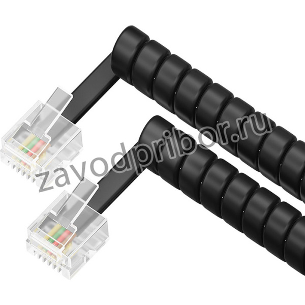 GCR-TP6P4C-TW-3.0m, GCR Телефонный шнур удлинитель для аппарата витой 3.0m 6P4C (jack 6p4c - jack 6p4c) черный