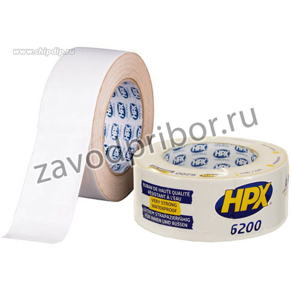 Лента армированная односторонняя HPX6200 48мм х 25м белая, РОЗ, шт