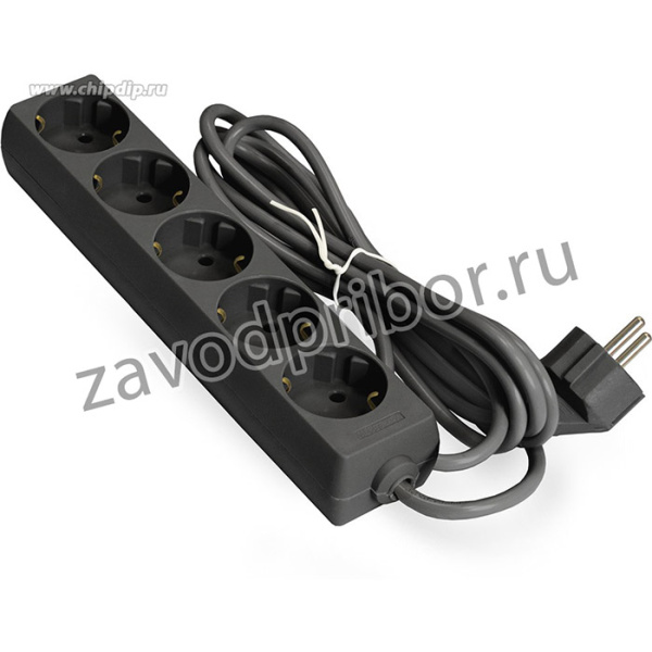 Удлинитель ExeGate ECE-5-3B (5 евророзетки с заземлением, 3м, черный)
