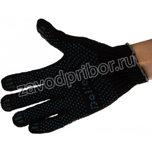 Перчатки х/б с ПВХ 5 ниток уп. 5 пар черные 5PVX-B