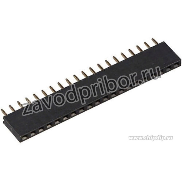 PBS-20 (DS-1023 - 1x20), Гнездо на плату 2.54мм 1х20pin прямое