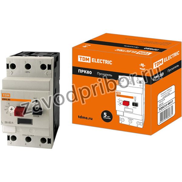 Пускатель ПРК80-2,5 In=2,5A Ir=1,6-2,5A Ue 660В TDM