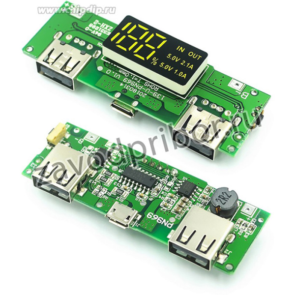 LED Dual USB 5V 2.4A Micro/Type-C USB Mobile Power Bank 18650 Charging Module Lithium Battery Charger Board Circuit Protection