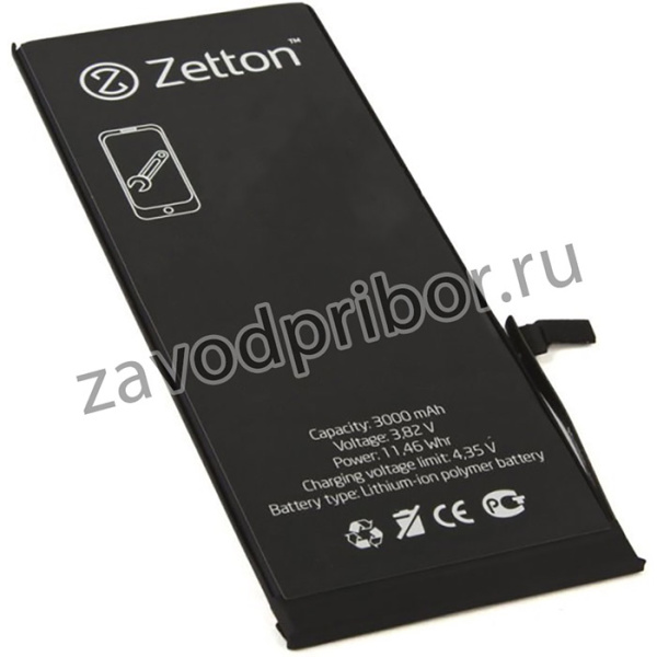 Аккумуляторная батарея (аккумулятор) для iPhone 6 Plus 3000mAh (Zetton)