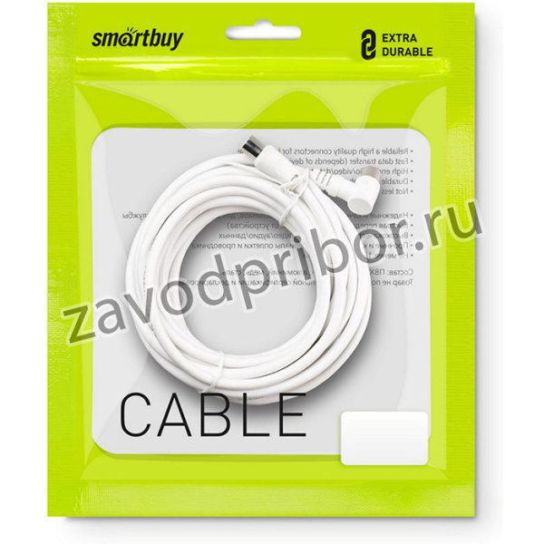 Антенный кабель Smartbuy, разъемы M-F, угловой разъем, длина 5,0 м (K-TV125)/15