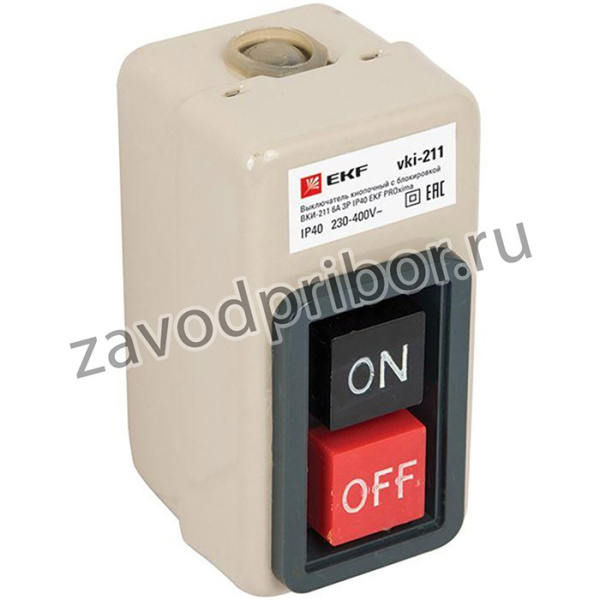 Выключатель кнопочный с блокировкой ВКИ-211 3п 6А IP40 PROxima EKF vki-211