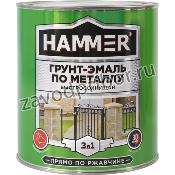 Грунт-эмаль по металлу 3 в 1 б/с белая 2,7 кг / 4 ЭК000125861