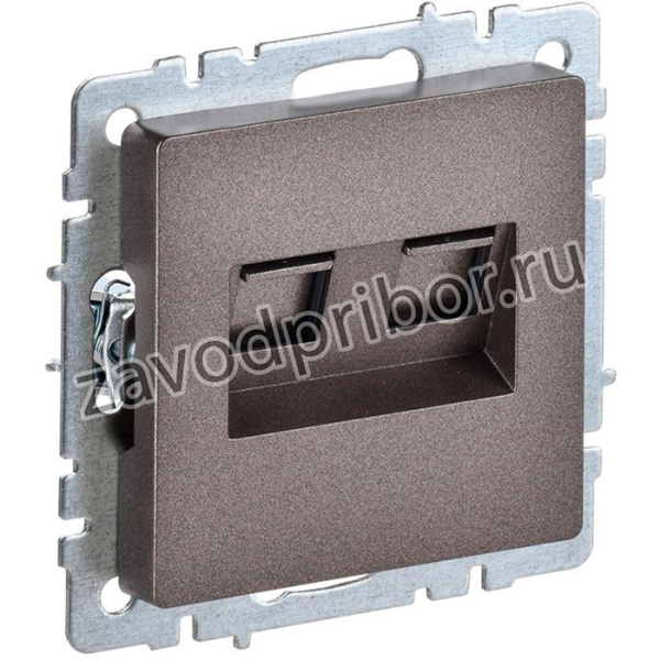 Роз. двойная IEK BRITE RJ11+RJ45 кат.5E РК/Т12-БрТБ бр.