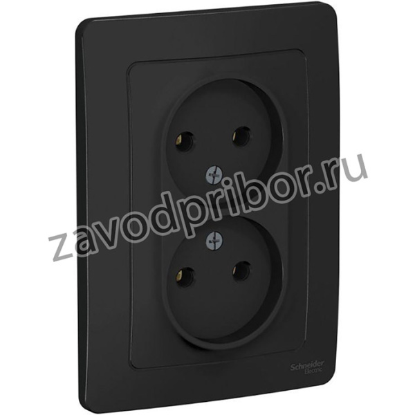 Розетка 2-м СП Blanca 16А IP20 250В без заземл. без защ. шторок антрацит SE BLNRS000026