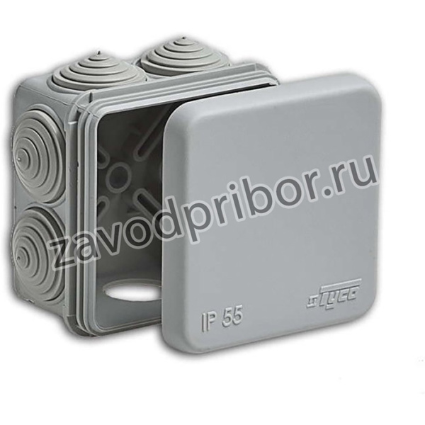 Коробка распределительная ОП 70х70х40мм 7 вводов IP55 сер. Ruvinil 67030