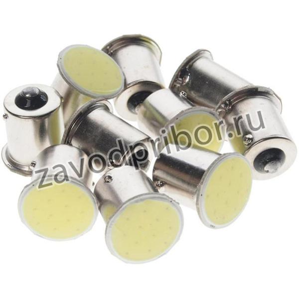 57706, Лампа светодиодная 12V R10W BA15s COB White MEGA ELECTRIC