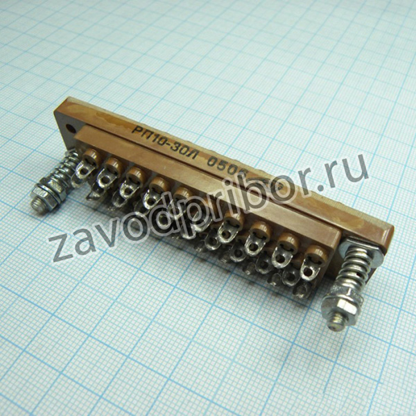 РП10-30 Л розетка, Соединитель низкочастотный, прямоугольный, внутреннего монтажа, год 91