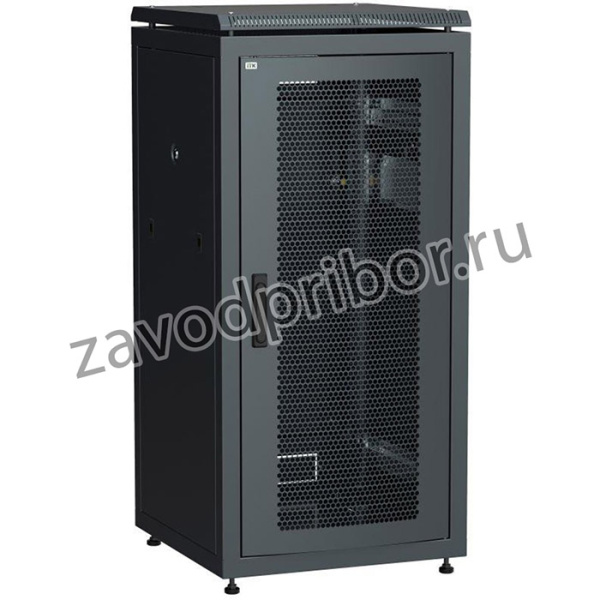 Шкаф сетевой 19дюйм LINEA N 28U 600х800мм перфорированная передняя дверь черн. ITK LN05-28U68-P