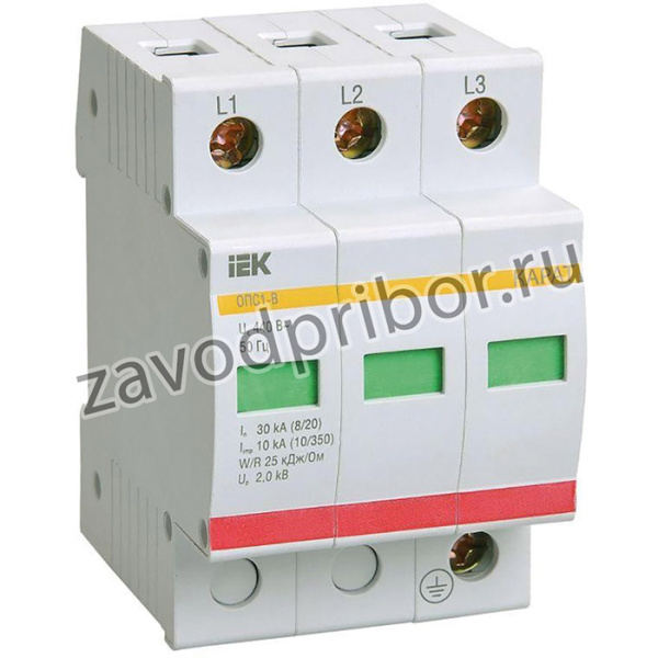 Ограничитель перенапряжения ОПС1-C 3P IEK MOP20-3-C