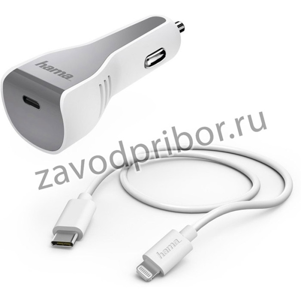 Комплект зар./устр. Hama H-183317 3A (PD) USB Type-C для Apple белый (00183317)