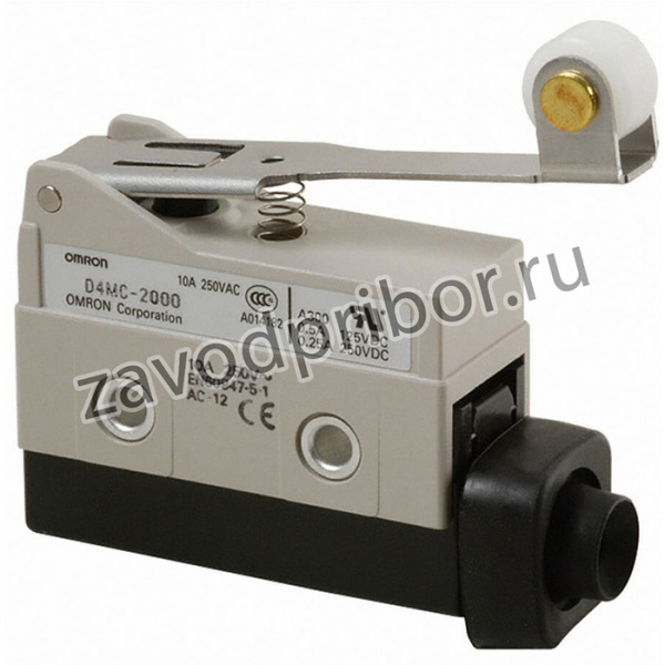 D4MC-2000, Концевой выключатель, угловой рычаг с роликом, SPDT, 10А, IP67