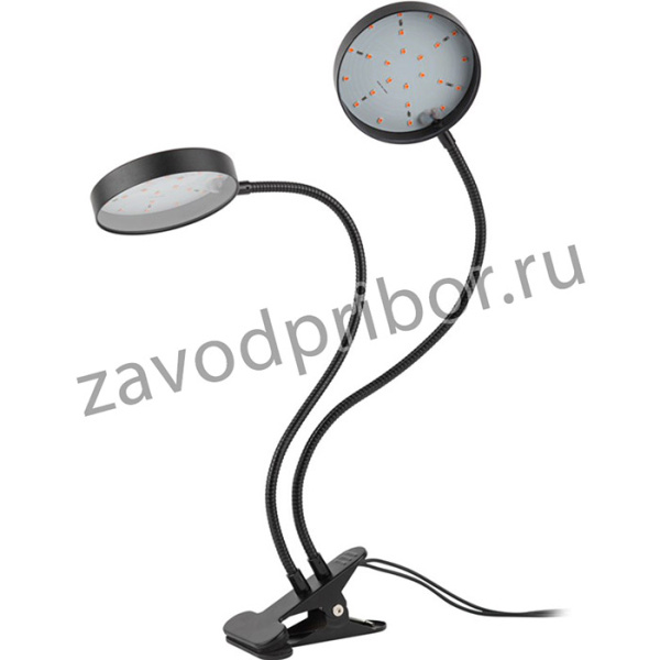 Светильник для растений на прищепке ЭРА FITO-20W-АLED-R красно-синего спектра 20 Вт черный Б0053290
