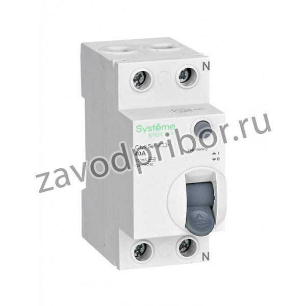 Выключатель дифференциального тока (УЗО) 2п 40А 100мА тип AC City9 Set 230В SE C9R56240