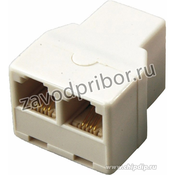 03-0032, Двойник телефонный UTP, RJ-14 (6P4C) (гнездо - 2 гнезда)