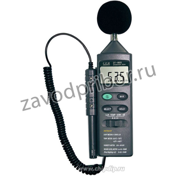 DT-8820, Многофункциональный тестер окружающей среды 4 в 1 (освещенность, температура, влажность, шум)