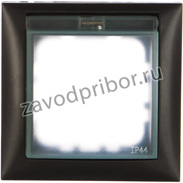 Рамка универсальная защитная с крышкой для выключателей и розеток черный бархат 869108-1