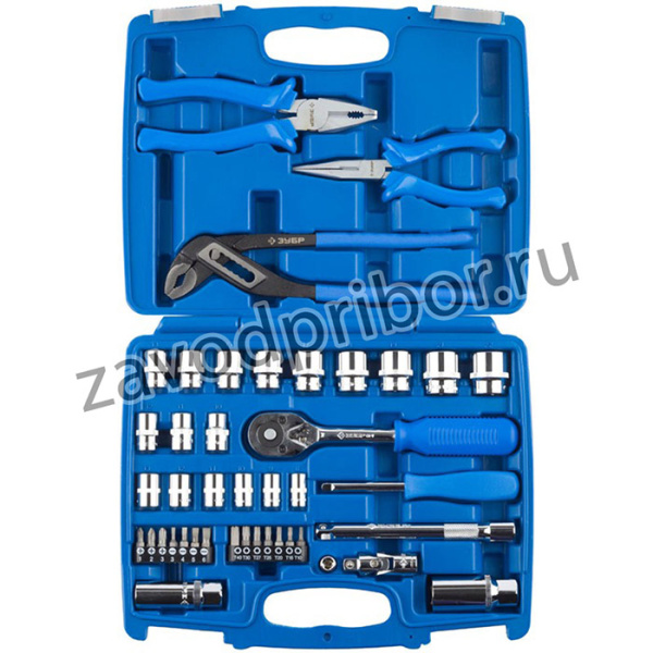 27672-H42, ЗУБР Эксперт-42, 42 предм. (1/4"+ 3/8"), Универсальный набор инструмента, Профессионал (27672-H42)