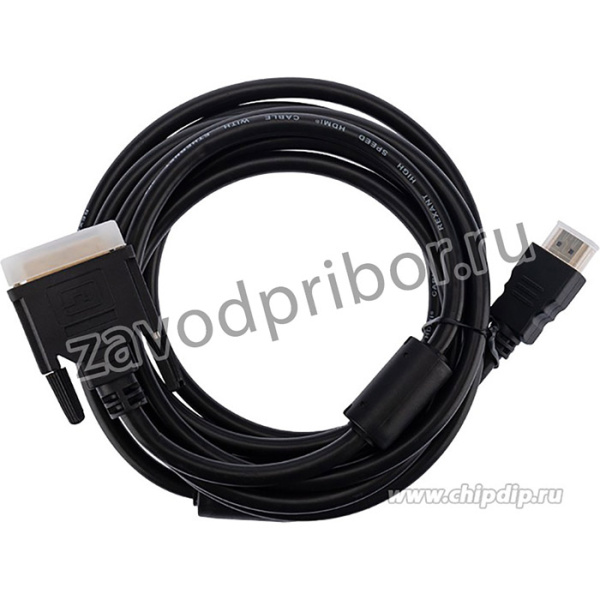 17-6305, Шнур HDMI - DVI-D, 3м, Gold, с фильтрами