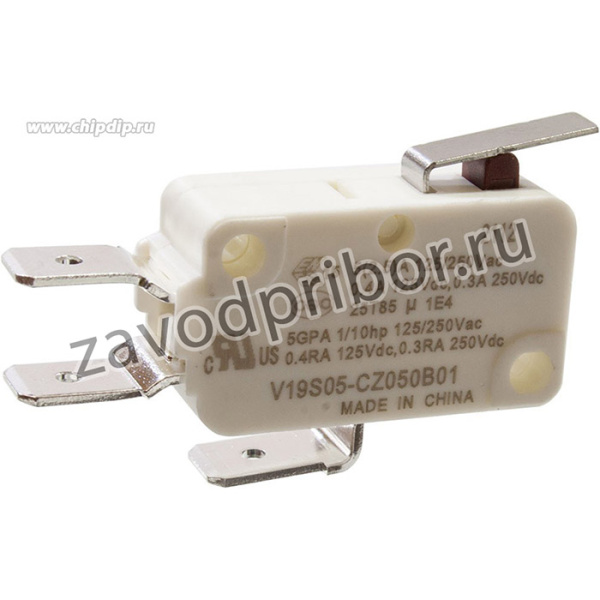 V19S05-CZ050B01, микропереключатель SPDT лапка 250В 5А фастон 6,3мм