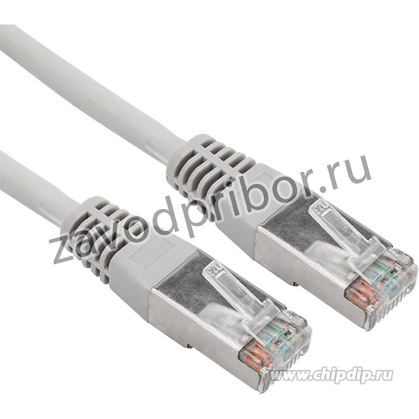 18-8007-1, Шнур коммутационный, патч-корд F/UTP RJ45-RJ45, CAT 5e, ZH нг(А)-HF, серый, 5м