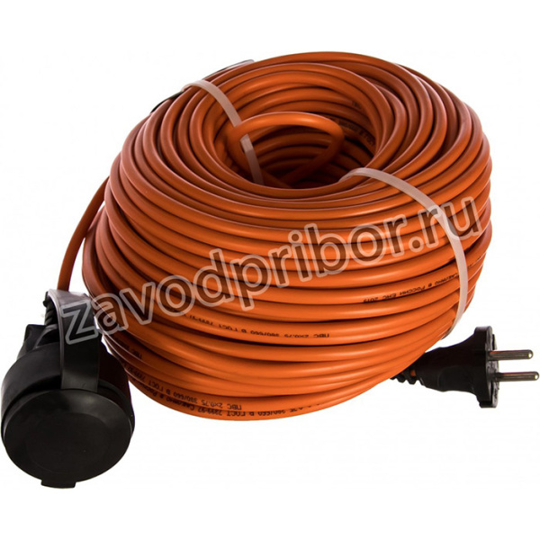 Удлинитель шнур б/з ПВС 2х0,75 6A 50м IP 44 PE-017