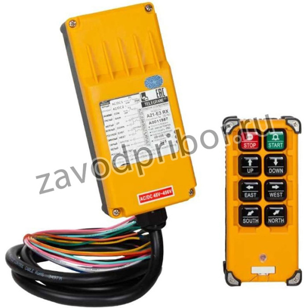 Радиоуправление A21-E3B (пульт 6 кн.+старт+стоп, 1 скорость, питание 10-60 vdc) 00-00004034