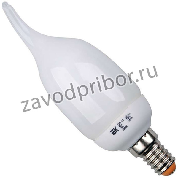 Лампа люминесцентная компакт. КЭЛ-CВ 9Вт E14 свеча 2700К IEK LLE61-14-009-2700