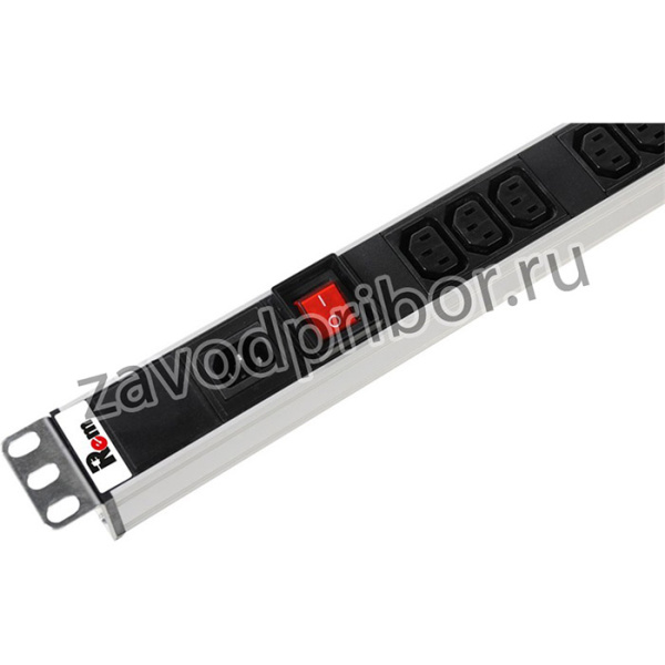 Вертикальный блок розеток Rem-16 с выкл., 15 Shuko, 10 C13, вход IEC 60320 C20 16A, алюм., 42-48U
