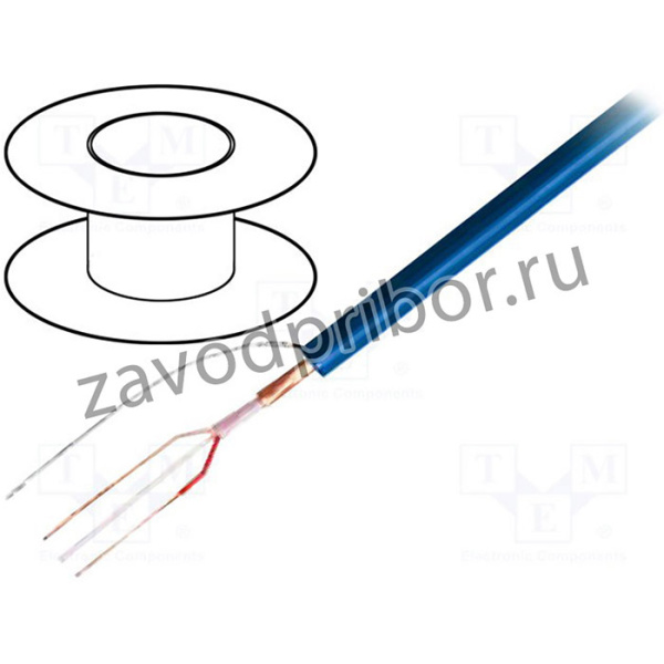 TAS-C280, Кабель микрофонный, 2x0,22мм2, синий, OFC, ПВХ, -15-70°C, 8мм