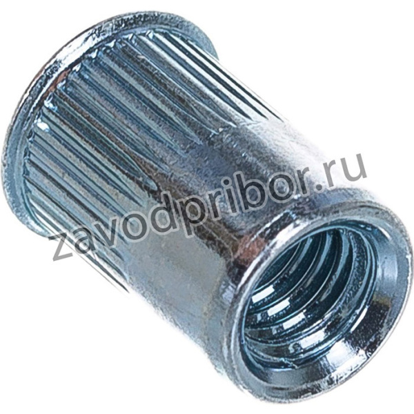 ЗАКЛЕПКА-ГАЙКА М 6х14.5 Плоск. Уменьш. Рифл. СТ. Ц под пакет 1.0-3.0мм 500шт 50409