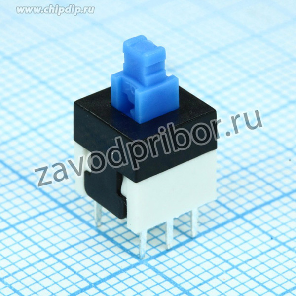 MPS-800-G, Кнопочный переключатель с фиксацией 8х8мм 100mA 30VDC, 6pin